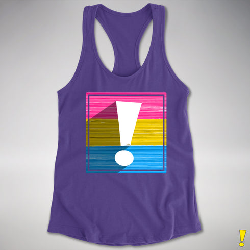 Pansexual Pride Flag Exclamation Point Racerback Tank